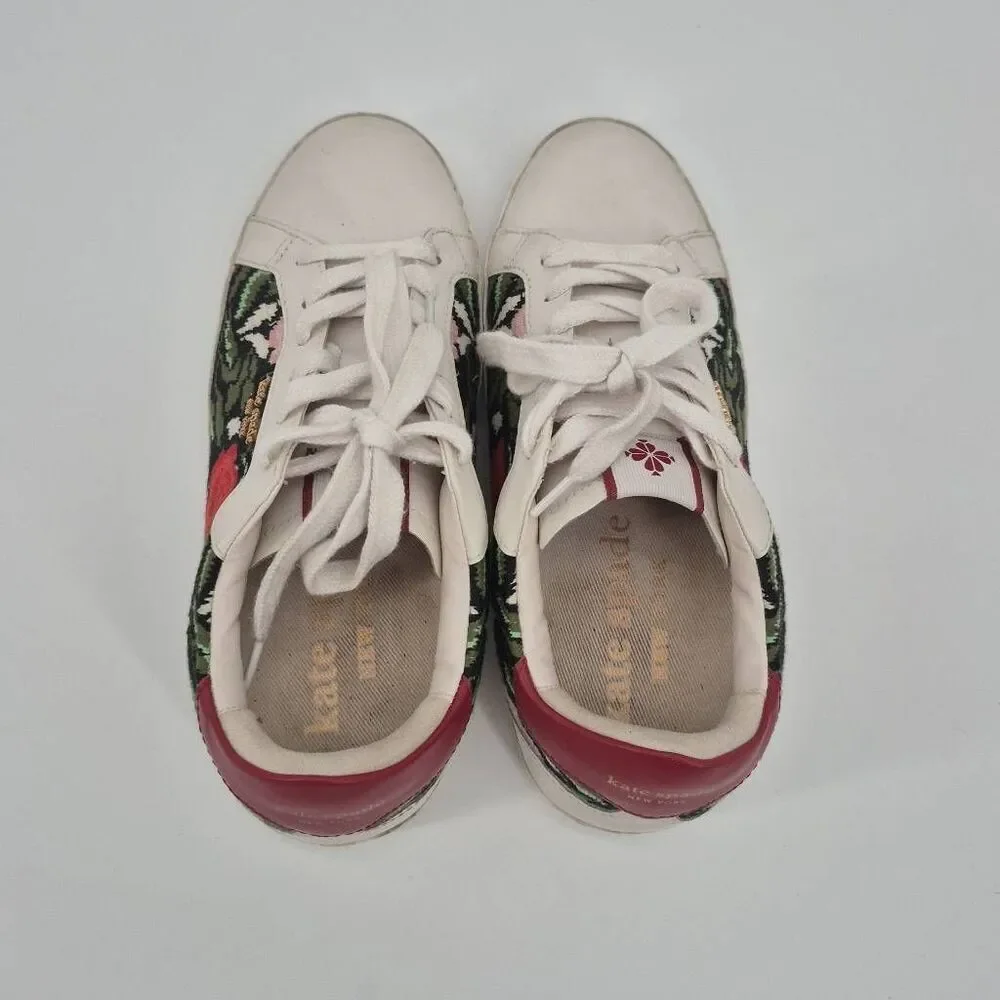 Kate Spade Sneakers ACE Rose Women's Size 8 Floral Embroidered